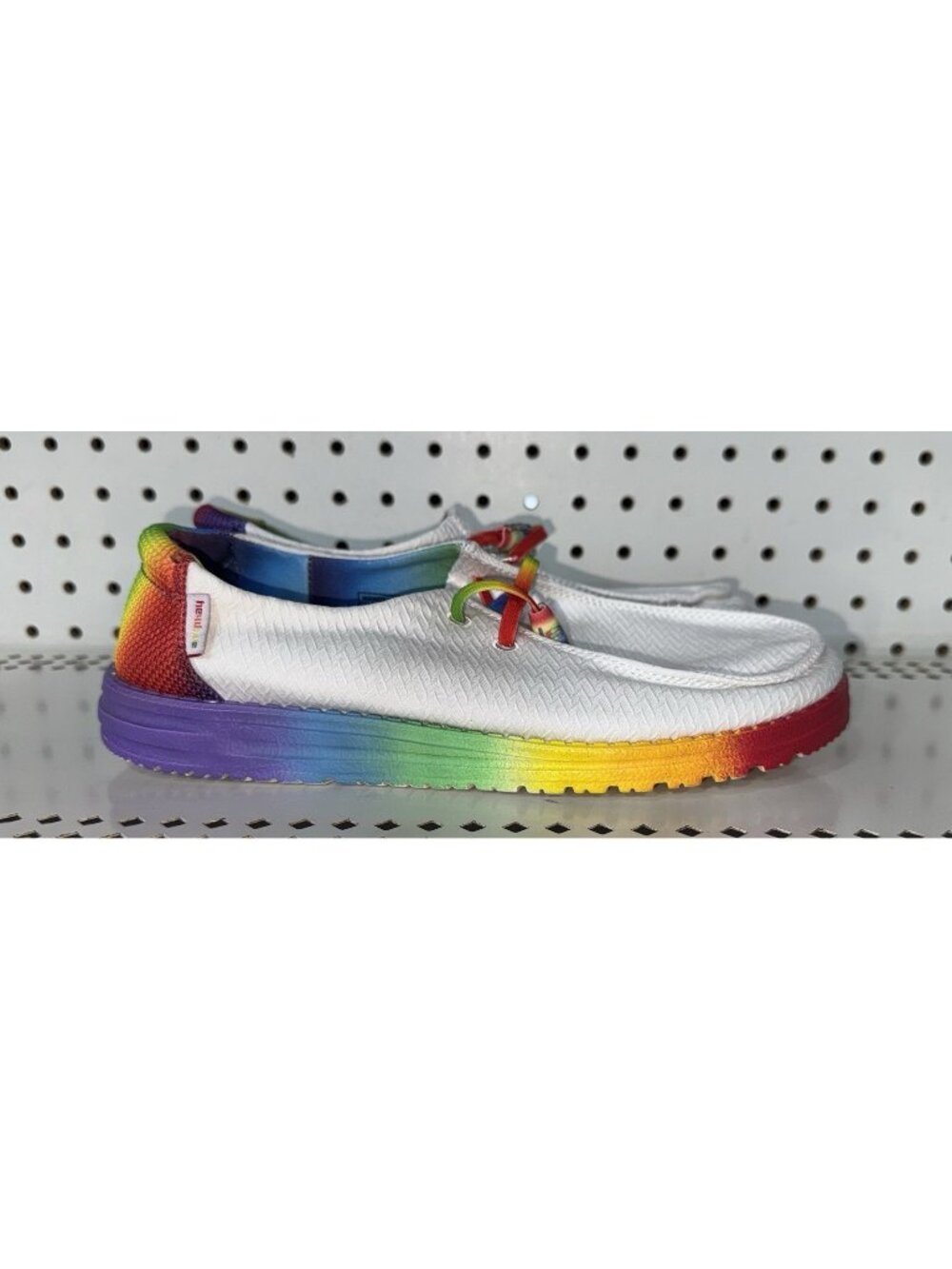 Hey Dude Wendy Pride Womens Slip On Casual Shoes Sneakers Size 8 Multi Color